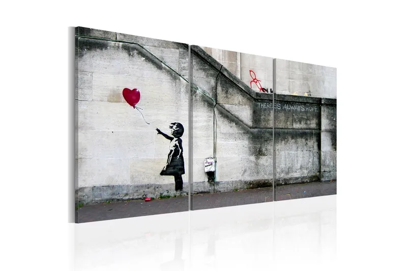 Tavla Det Finns Alltid Hopp Banksy Triptych 60x30 - Artgeist sp. z o. o. — Artgeist sp. z o. o.
