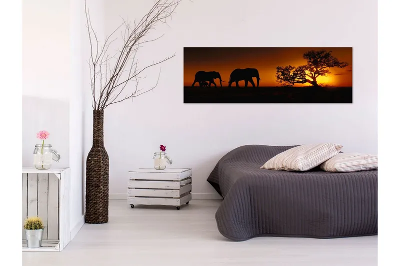 Tavla Elephant Family (Orange) 135x45