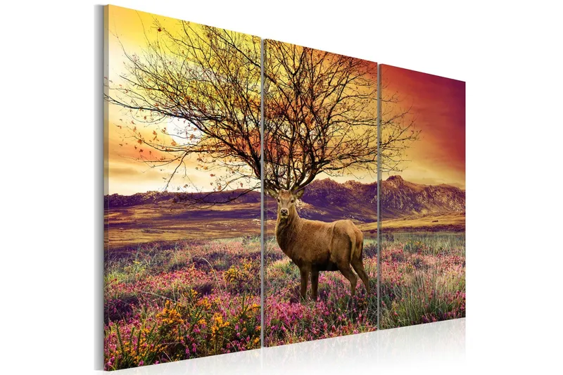 Tavla Fancy hjorthorn triptych 90x60 - Artgeist sp. z o. o. — Artgeist sp. z o. o.