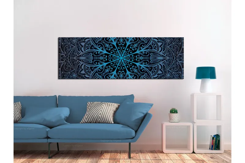 Tavla Feathers (1 Part) Blue Narrow 150x50 - Artgeist sp. z o. o. — Artgeist sp. z o. o.