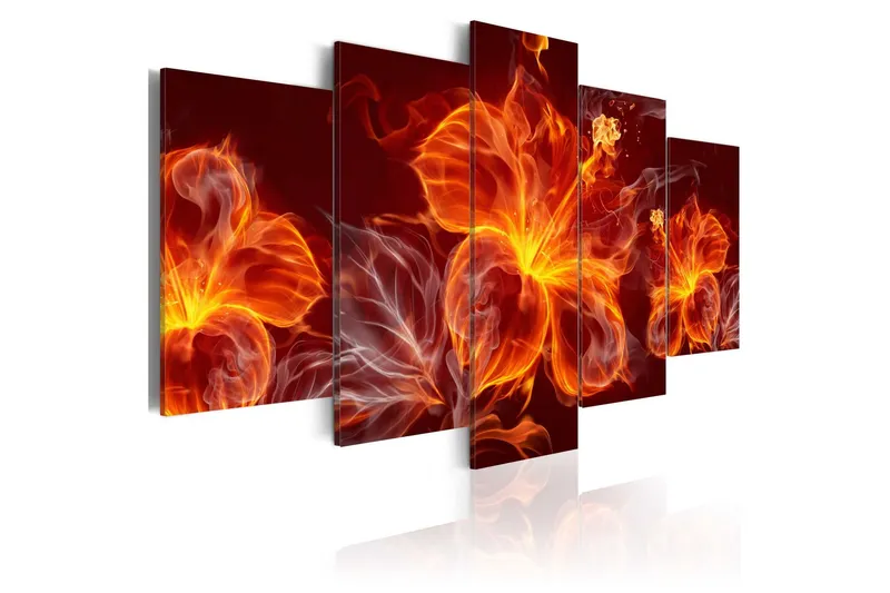 Tavla Fiery Flowers 100x50 - Artgeist sp. z o. o. — Artgeist sp. z o. o.