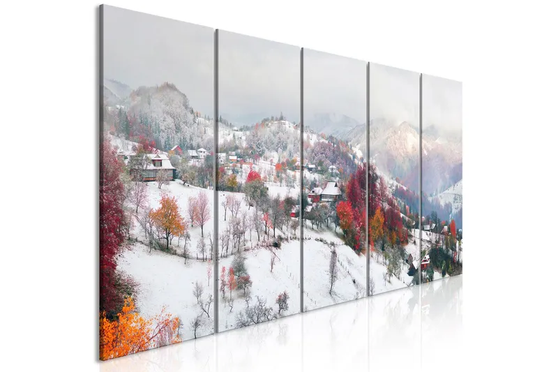 Tavla First Snow 5 Parts Narrow 200x80 - Artgeist sp. z o. o. — Artgeist sp. z o. o.