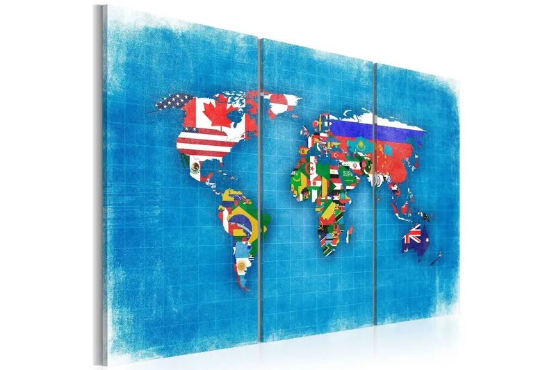 Tavla Flags Of The World Triptych 120x80 - Artgeist sp. z o. o. — Artgeist sp. z o. o.