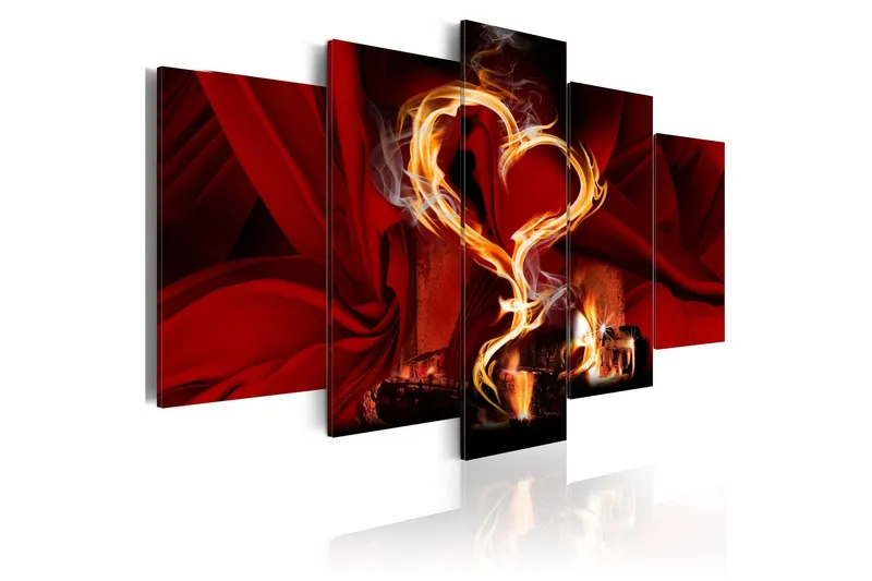 Tavla Flames Of Love Heart 200x100 - Artgeist sp. z o. o. — Artgeist sp. z o. o.