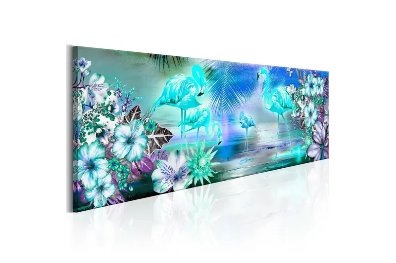 Tavla Flamingoes By Night 120x40 - Artgeist sp. z o. o. — Artgeist sp. z o. o.