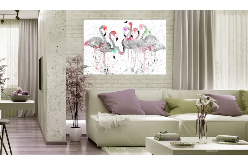 Tavla Flamingoes Dance 90x60 - Artgeist sp. z o. o. — Artgeist sp. z o. o.