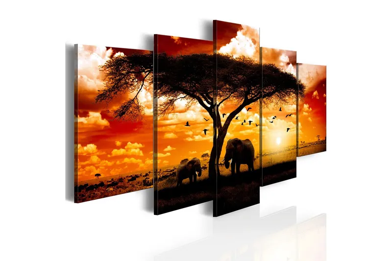 Tavla Flock Fåglar Över Savannen 200x100 - Artgeist sp. z o. o. — Artgeist sp. z o. o.