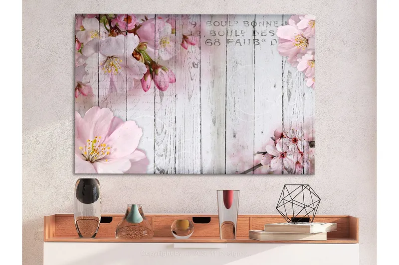 Tavla Flowers on Boards (1 Part) Wide 120x80 - Artgeist sp. z o. o. — Artgeist sp. z o. o.