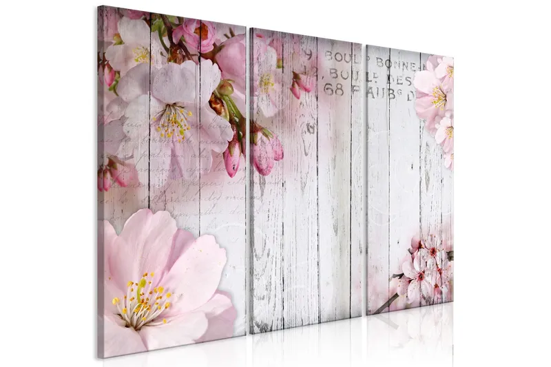 Tavla Flowers On Boards 3 Parts 90x60 - Artgeist sp. z o. o. — Artgeist sp. z o. o.