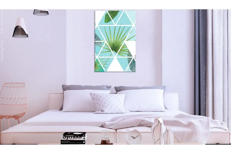 Tavla Geometric Palm (1 Part) Vertical 60x90 - Artgeist sp. z o. o. — Artgeist sp. z o. o.