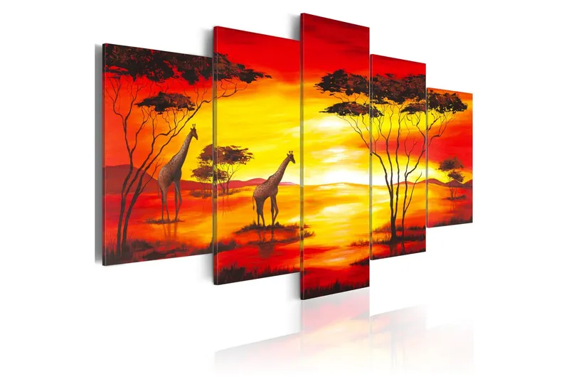 Tavla Giraffer På Bakgrunden Med Solnedgång 200x100 - Artgeist sp. z o. o. — Artgeist sp. z o. o.