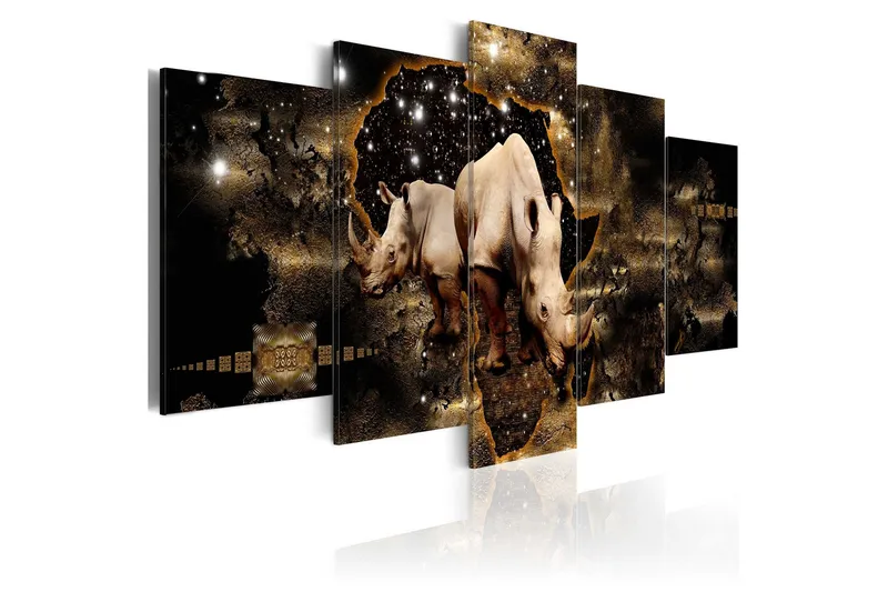 Tavla Golden Rhino 200x100 - Artgeist sp. z o. o. — Artgeist sp. z o. o.