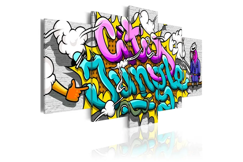 Tavla Graffiti City Jungle 100x50 - Artgeist sp. z o. o. — Artgeist sp. z o. o.