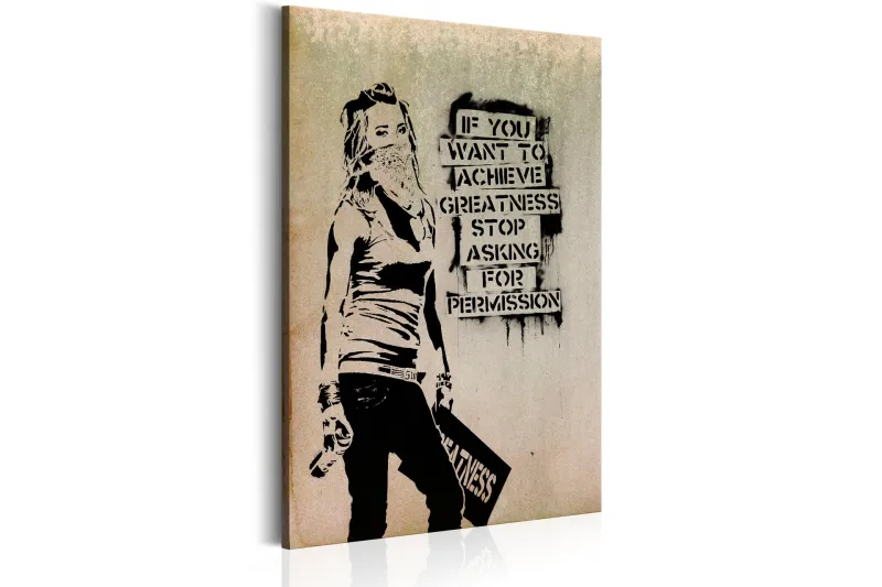 Tavla Graffiti Slogan By Banksy 60x90 - Artgeist sp. z o. o. — Artgeist sp. z o. o.