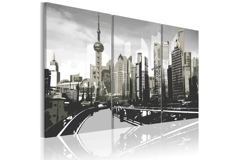 Tavla Grey Shanghai 120x80 - Artgeist sp. z o. o. — Artgeist sp. z o. o.