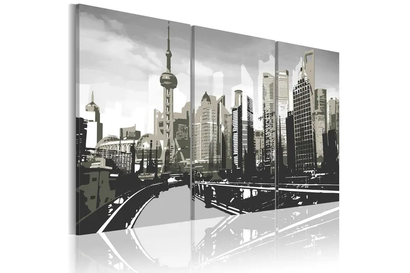 Tavla Grey Shanghai 90x60 - Artgeist sp. z o. o. — Artgeist sp. z o. o.