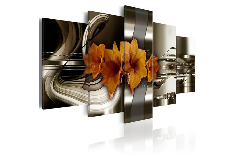 Tavla Hippeastrum And Abstract Waves 200x100 - Artgeist sp. z o. o. — Artgeist sp. z o. o.