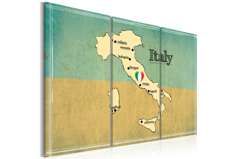 Tavla Hjärtat Av Italien Triptyk 120x80 - Artgeist sp. z o. o. — Artgeist sp. z o. o.