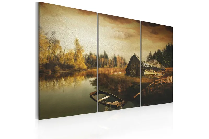 Tavla Idyllic village triptych 90x60 - Artgeist sp. z o. o. — Artgeist sp. z o. o.