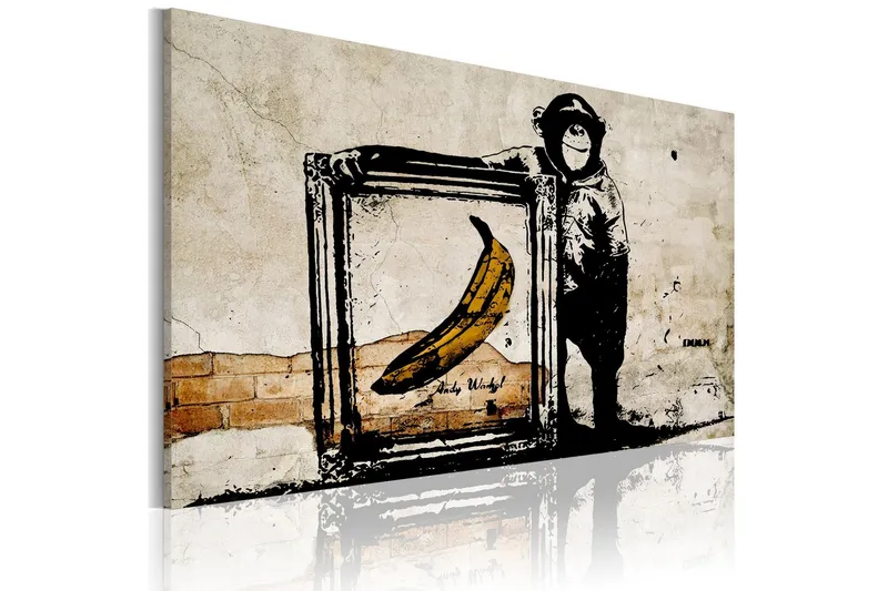 Tavla Inspired By Banksy Sepia 60x40 - Artgeist sp. z o. o. — Artgeist sp. z o. o.