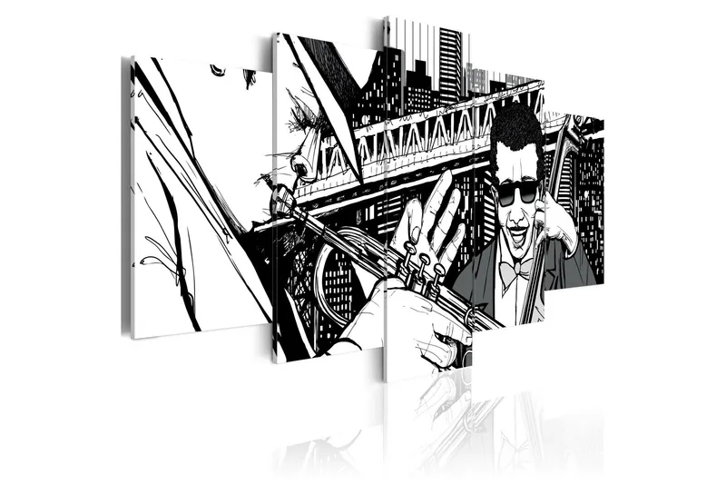 Tavla Jazzkonsert New York Skyskrapor 5 St 200x100 - Artgeist sp. z o. o. — Artgeist sp. z o. o.