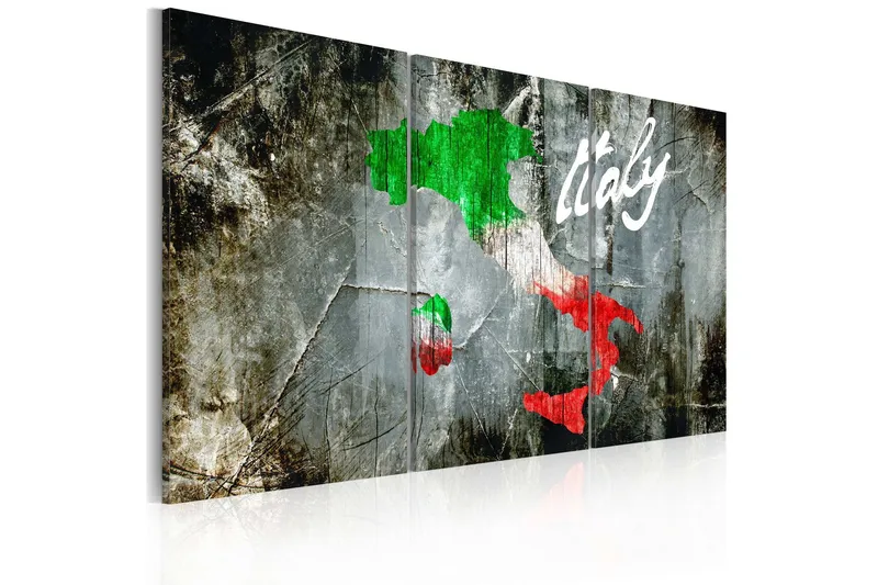 Tavla Konstnärlig Karta Över Italien Triptyk 60x40 - Artgeist sp. z o. o. — Artgeist sp. z o. o.