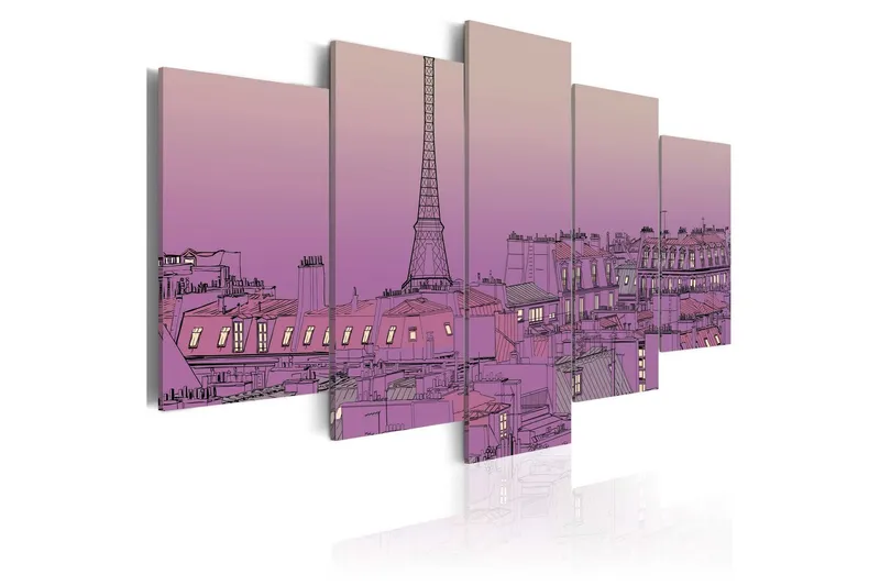 Tavla Lavender Sunrise Over Paris 200x100 - Artgeist sp. z o. o. — Artgeist sp. z o. o.