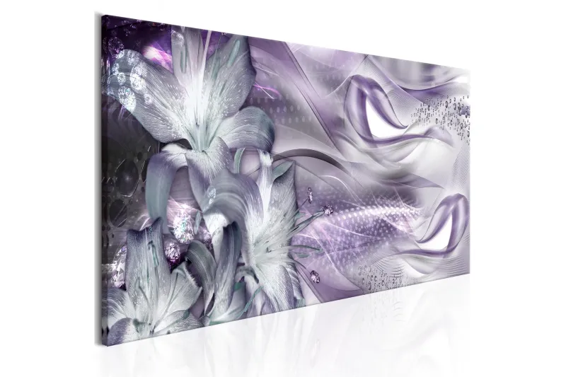 Tavla Lilies And Waves 1 Part Narrow Pale Violet 150x50 - Artgeist sp. z o. o. — Artgeist sp. z o. o.