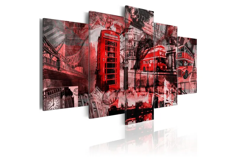 Tavla London Collage 5 St 100x50 - Artgeist sp. z o. o. — Artgeist sp. z o. o.