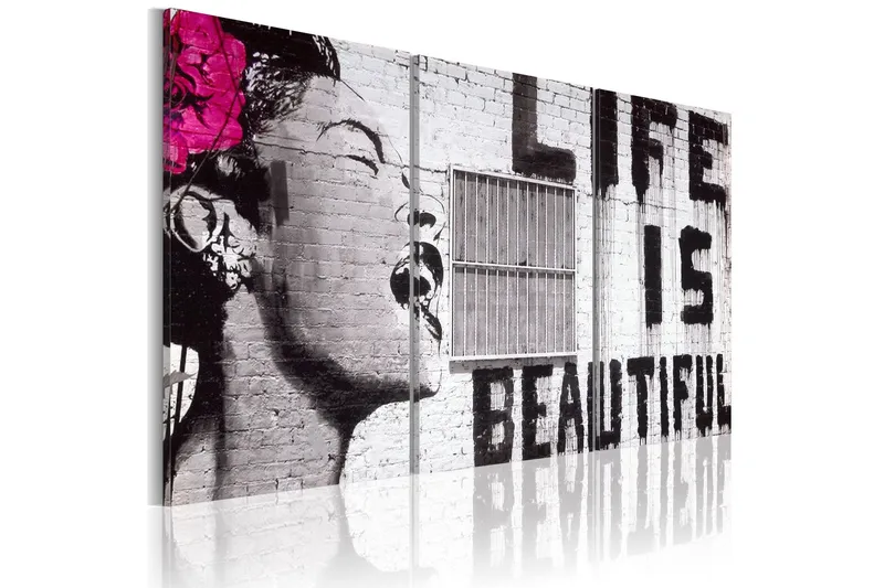 Tavla Lycklig Motto 120x60 - Artgeist sp. z o. o. — Artgeist sp. z o. o.
