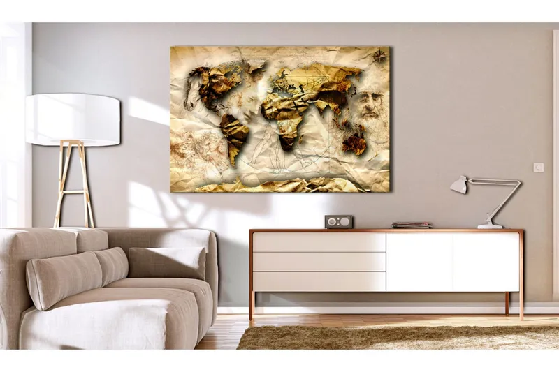 Tavla Map: Leonardo da Vinci inspiration 60x40 - Artgeist sp. z o. o. — Artgeist sp. z o. o.