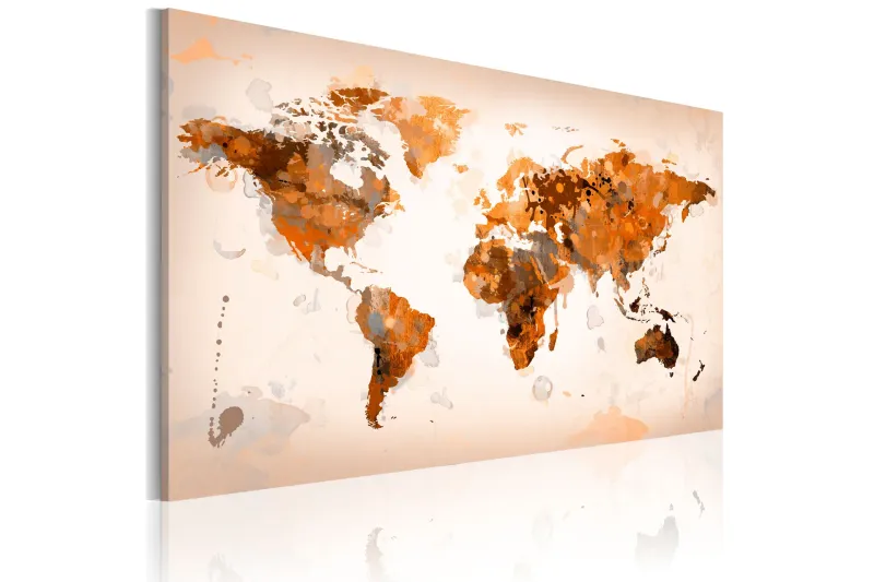 Tavla Map Of The World Desert Storm 90x60 - Artgeist sp. z o. o. — Artgeist sp. z o. o.
