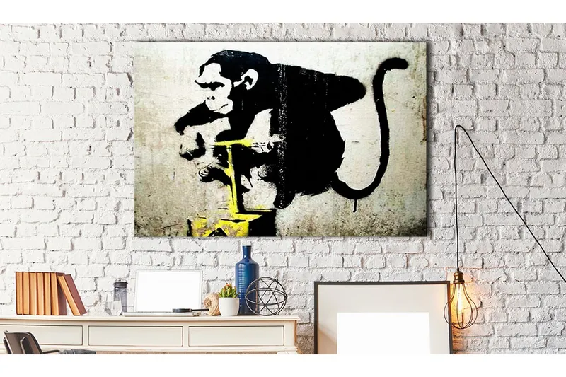 Tavla Monkey Detonator by Banksy 120x80 - Artgeist sp. z o. o. — Artgeist sp. z o. o.