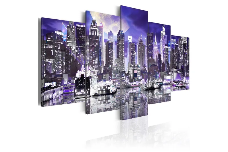 Tavla Moonlit Night In New York City 100x50 - Artgeist sp. z o. o. — Artgeist sp. z o. o.