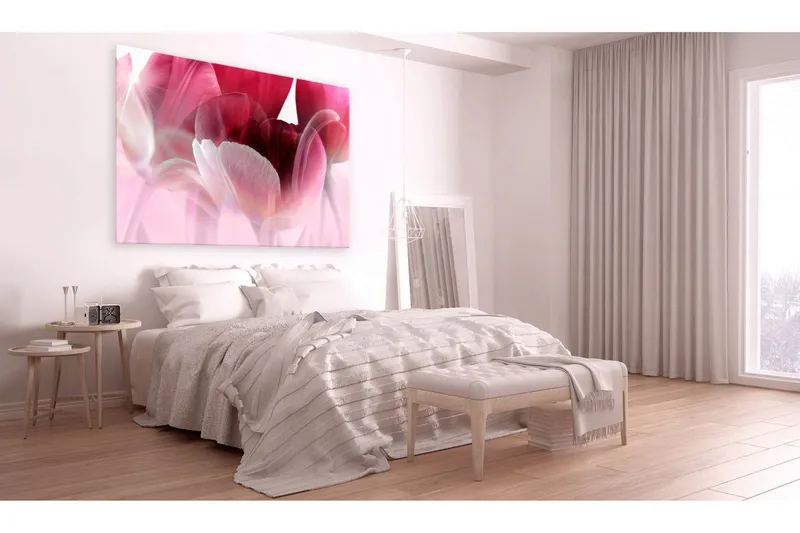 Tavla Nature: Pink Tulips 90x60 - Artgeist sp. z o. o. — Artgeist sp. z o. o.