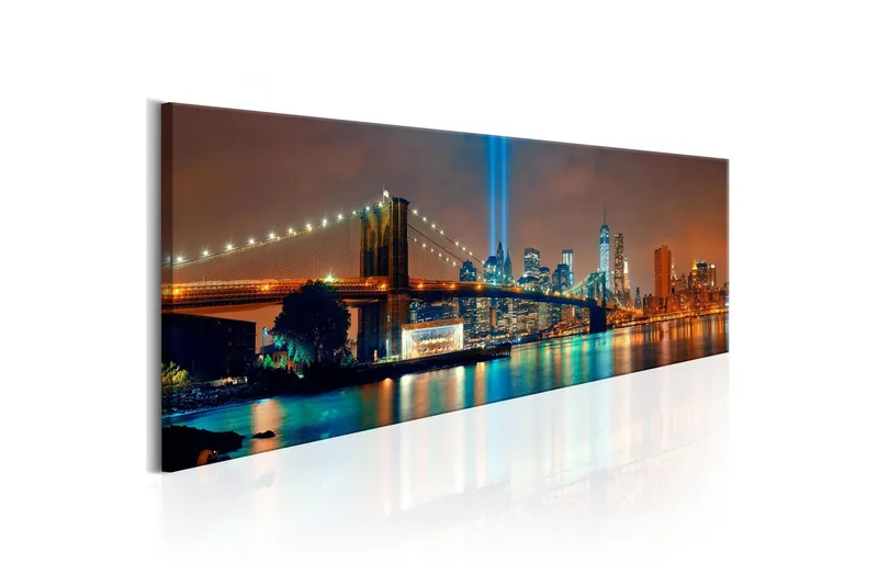 Tavla New York City: Beautiful Night 135x45 - Artgeist sp. z o. o. — Artgeist sp. z o. o.