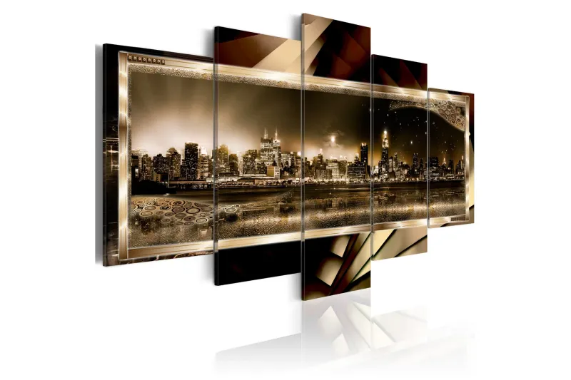 Tavla New York Starry Night Sepia 200x100 - Artgeist sp. z o. o. — Artgeist sp. z o. o.