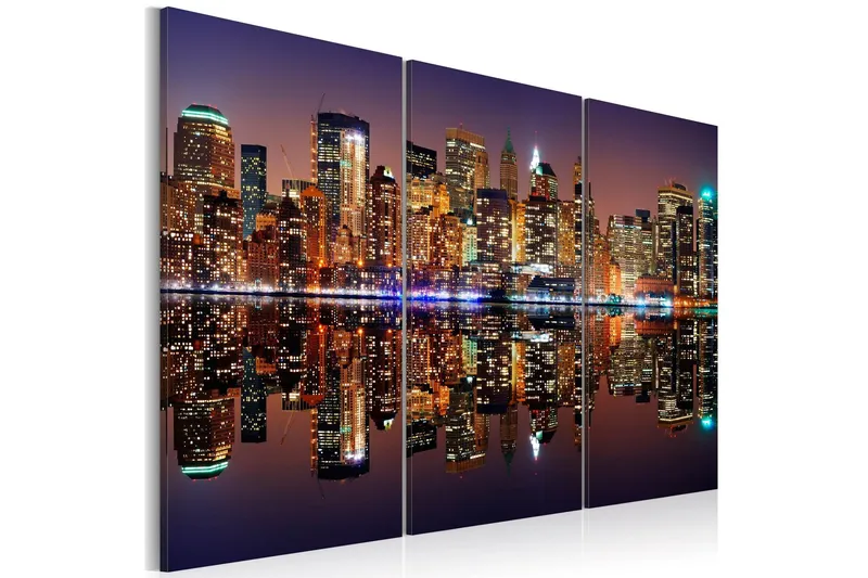 Tavla New York Water Reflection 120x80 - Artgeist sp. z o. o. — Artgeist sp. z o. o.
