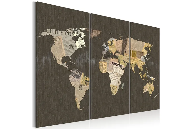 Tavla News Of The World Triptyken 60x40 - Artgeist sp. z o. o. — Artgeist sp. z o. o.