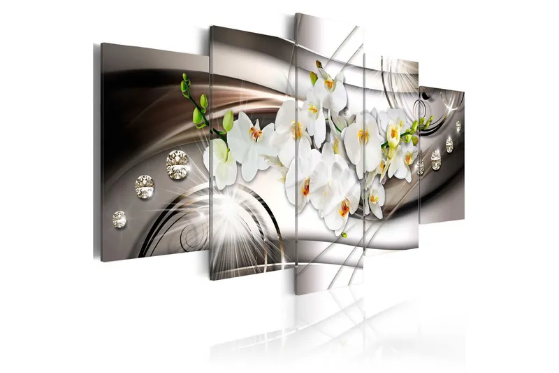 Tavla Orchid With Diamonds 100x50 - Artgeist sp. z o. o. — Artgeist sp. z o. o.