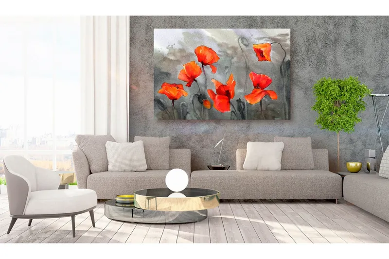 Tavla Poppies (Watercolour) 90x60 - Artgeist sp. z o. o. — Artgeist sp. z o. o.