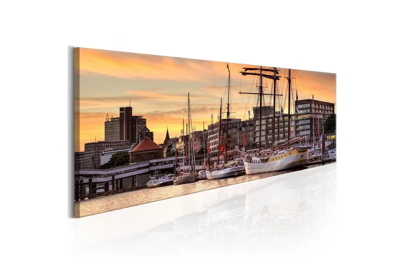 Tavla Port In Hamburg 120x40 - Artgeist sp. z o. o. — Artgeist sp. z o. o.