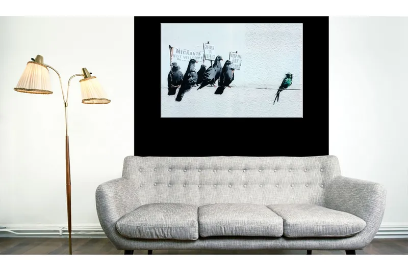 Tavla Protesting Birds by Banksy 60x40 - Artgeist sp. z o. o. — Artgeist sp. z o. o.