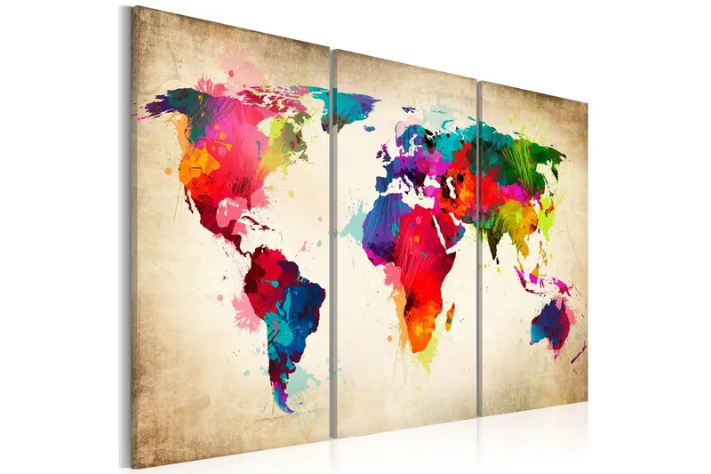 Tavla Rainbow Continents 60x40 - Artgeist sp. z o. o. — Artgeist sp. z o. o.