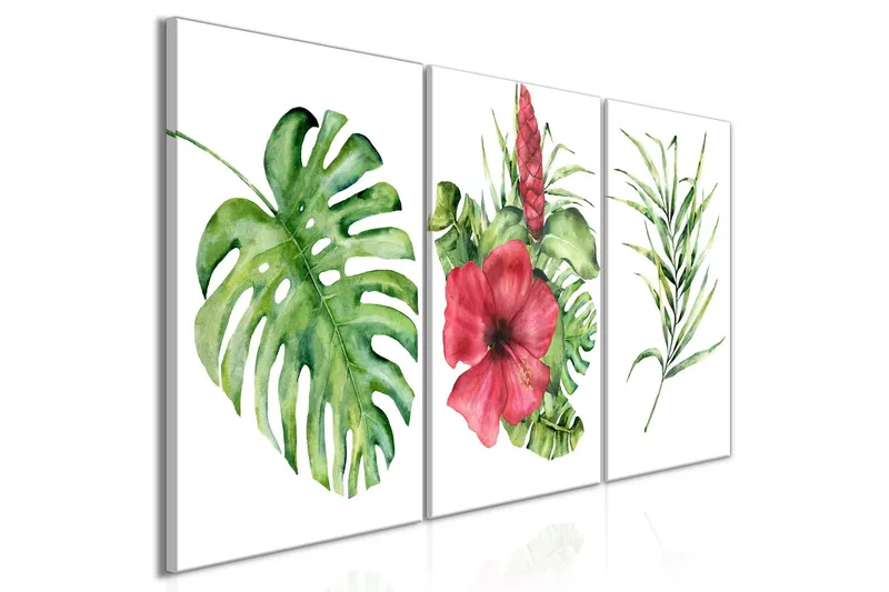Tavla Red Hibiscus 3 Parts 120x60 - Artgeist sp. z o. o. — Artgeist sp. z o. o.