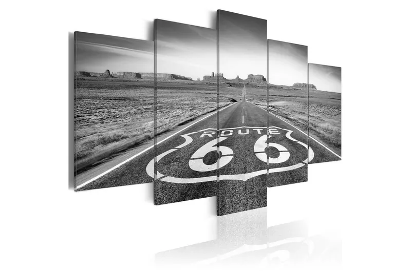 Tavla Route 66 Black And White 200x100 - Artgeist sp. z o. o. — Artgeist sp. z o. o.