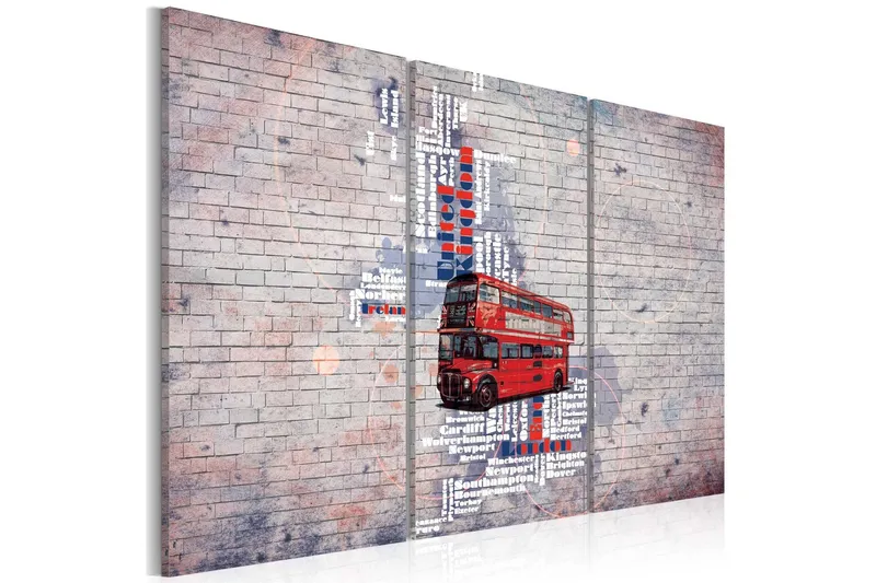Tavla Runt Storbritannien Av Routemaster Triptych 120x80 - Artgeist sp. z o. o. — Artgeist sp. z o. o.