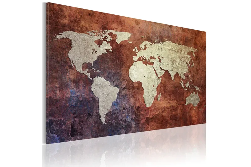 Tavla Rusty Världskarta 90x60 - Artgeist sp. z o. o. — Artgeist sp. z o. o.