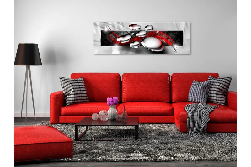 Tavla Shiny Stones (1 Part) Narrow Red 120x40 - Artgeist sp. z o. o. — Artgeist sp. z o. o.