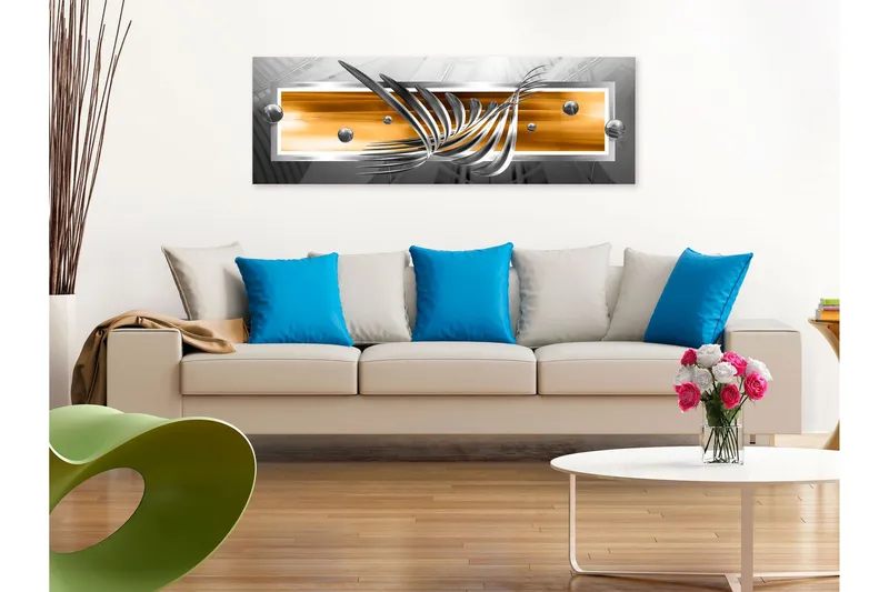 Tavla Silver Wings (1 Part) Narrow Orange 120x40 - Artgeist sp. z o. o. — Artgeist sp. z o. o.